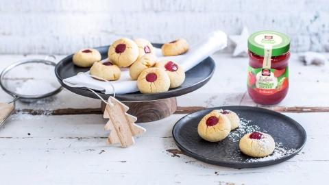 Engelsaugen Plätzchen mit weniger Zucker